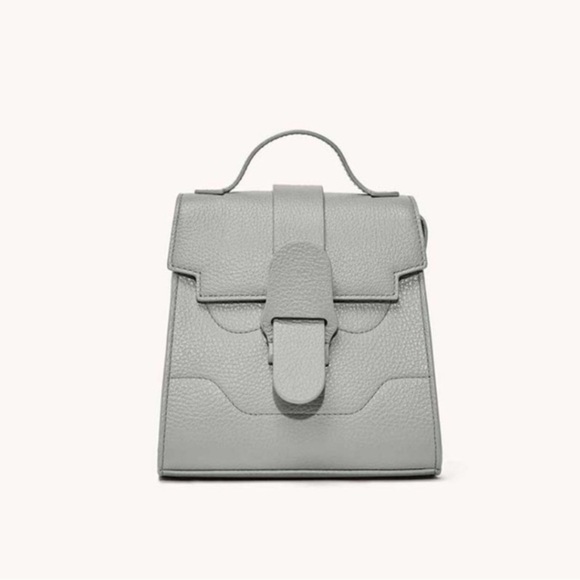 NWT Senreve Alunna Mini Pebbled Convertible Backpack Satchel Bag in Dove Gray - Picture 1 of 15